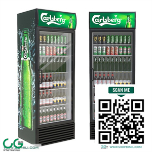 Refrigerated cabinet with drinks